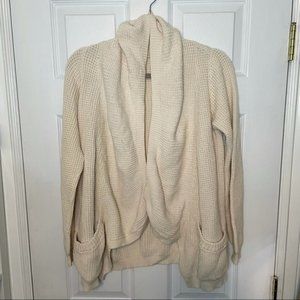 Monk & Lou 100% Cotton Cream Cozy Open Cardigan Medium